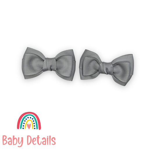 Set of 2 classic hair clips - Light Grey