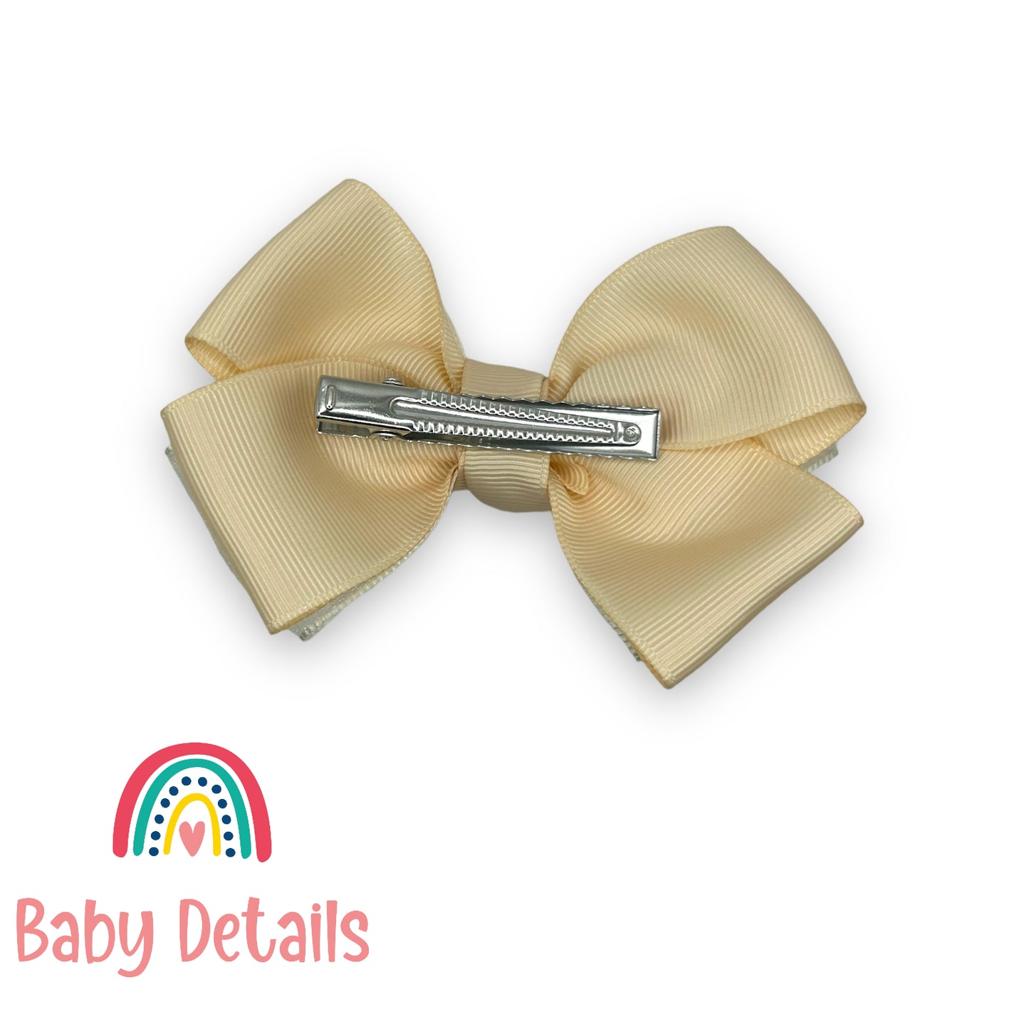 Organza bow hair clip - Peach