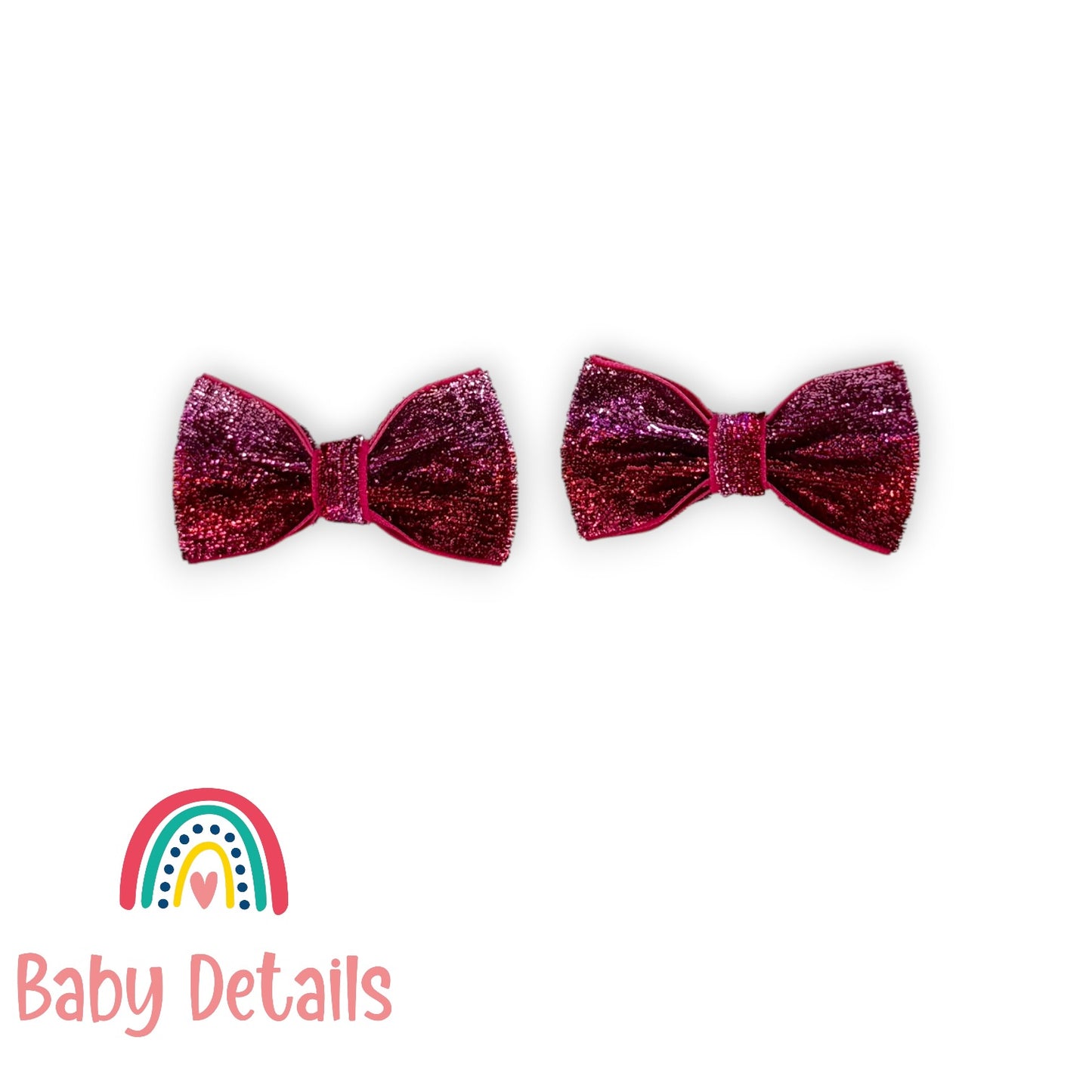Set of 2 wide Shiny Ribbon - Pink & Red