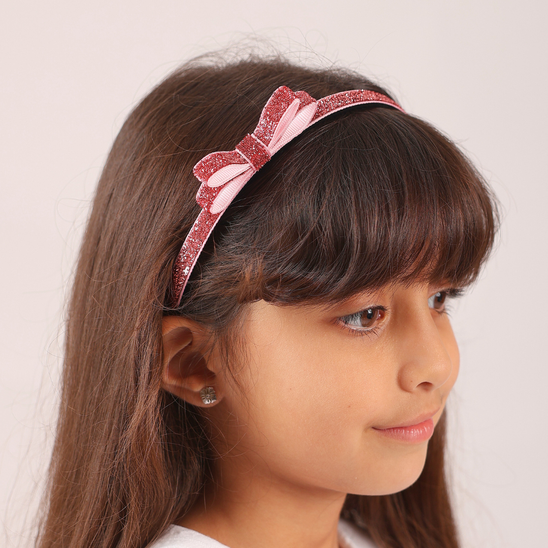 Shiny Ribbon Headband - Pink