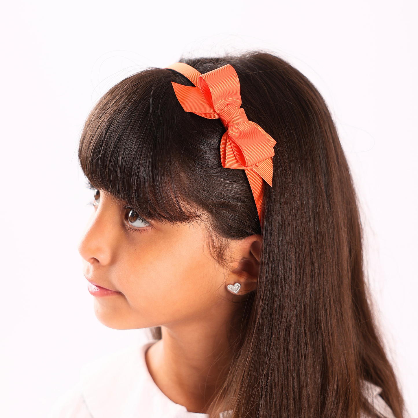 Puff Bow Headband - Orange
