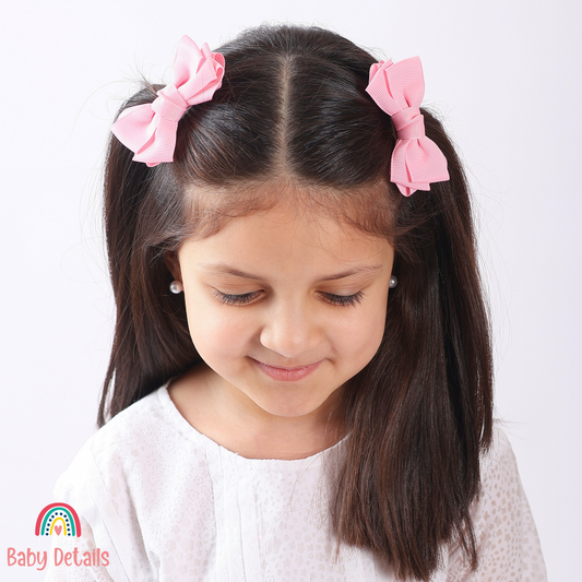 Set of 2 Layers Hair Clip - Light Pink