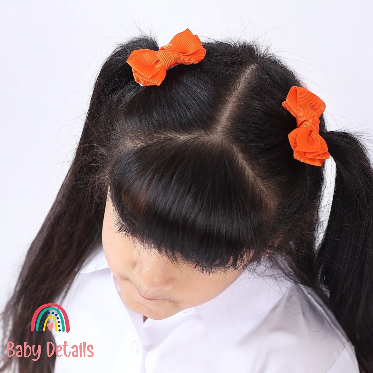 Set of 2 Mini Layers Hair Clips - Orange