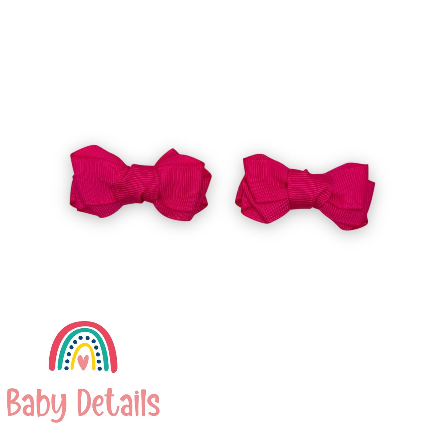 Set of 2 Mini Layers Hair Clips - Fuchsia