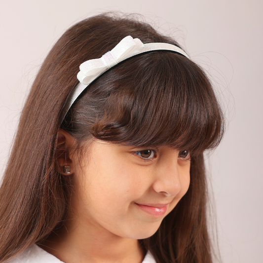 Shiny Ribbon Headband - Pearl