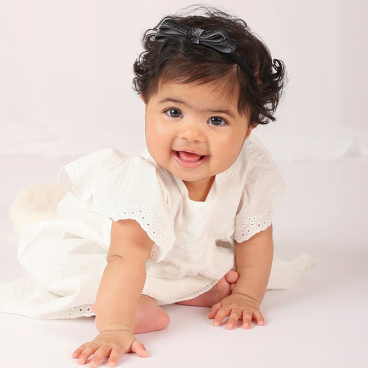 Shiny Ribbon Toddler Headband - Black & Silver
