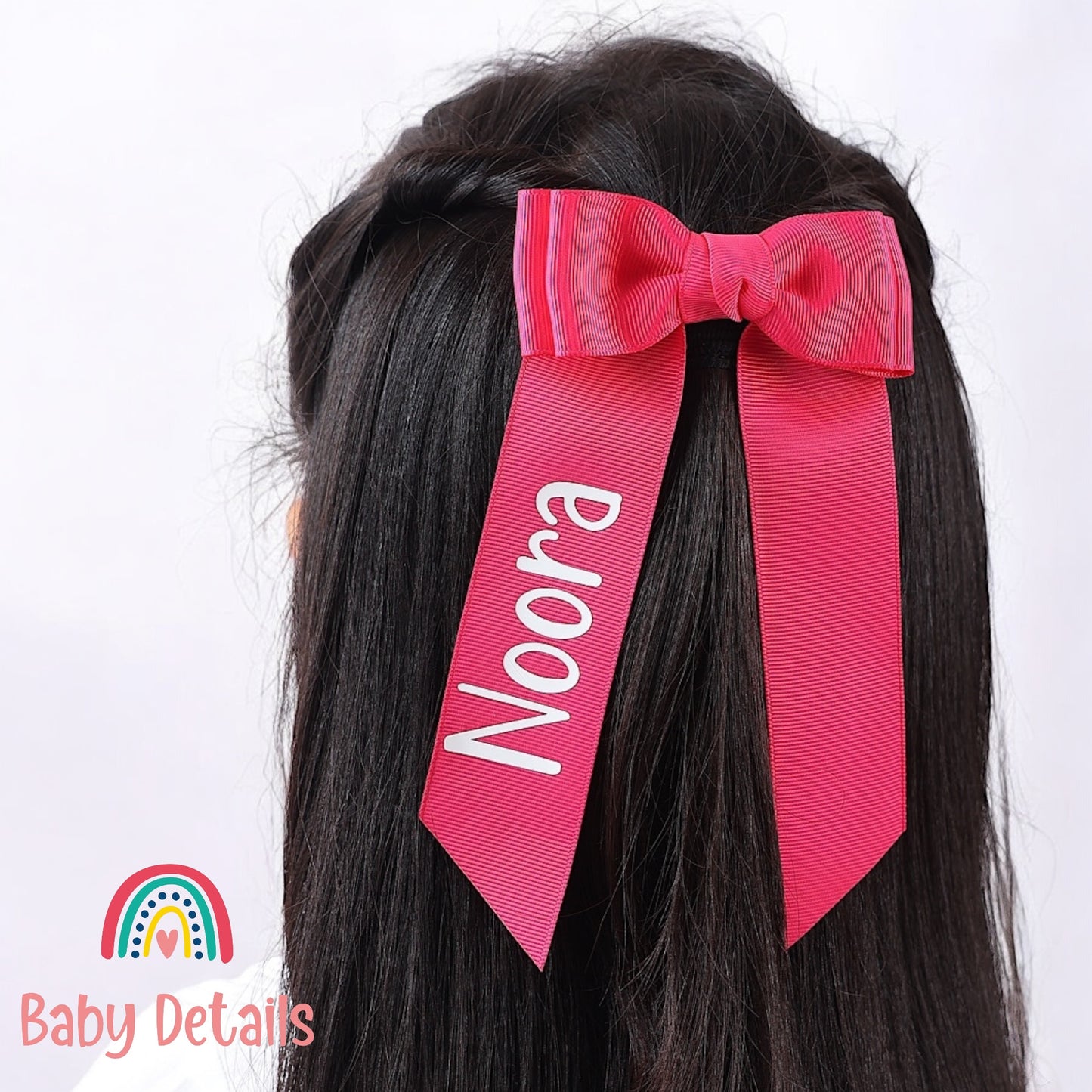 Long Simple Personalized Bow - Fuchsia