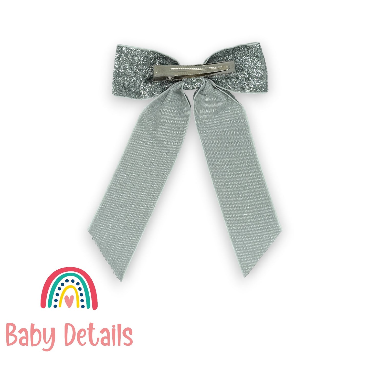 Wide Long Shiny Ribbon - Silver