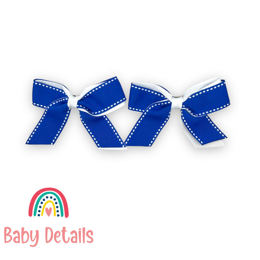 Set of 2 stripe hair clips - Royal Blue