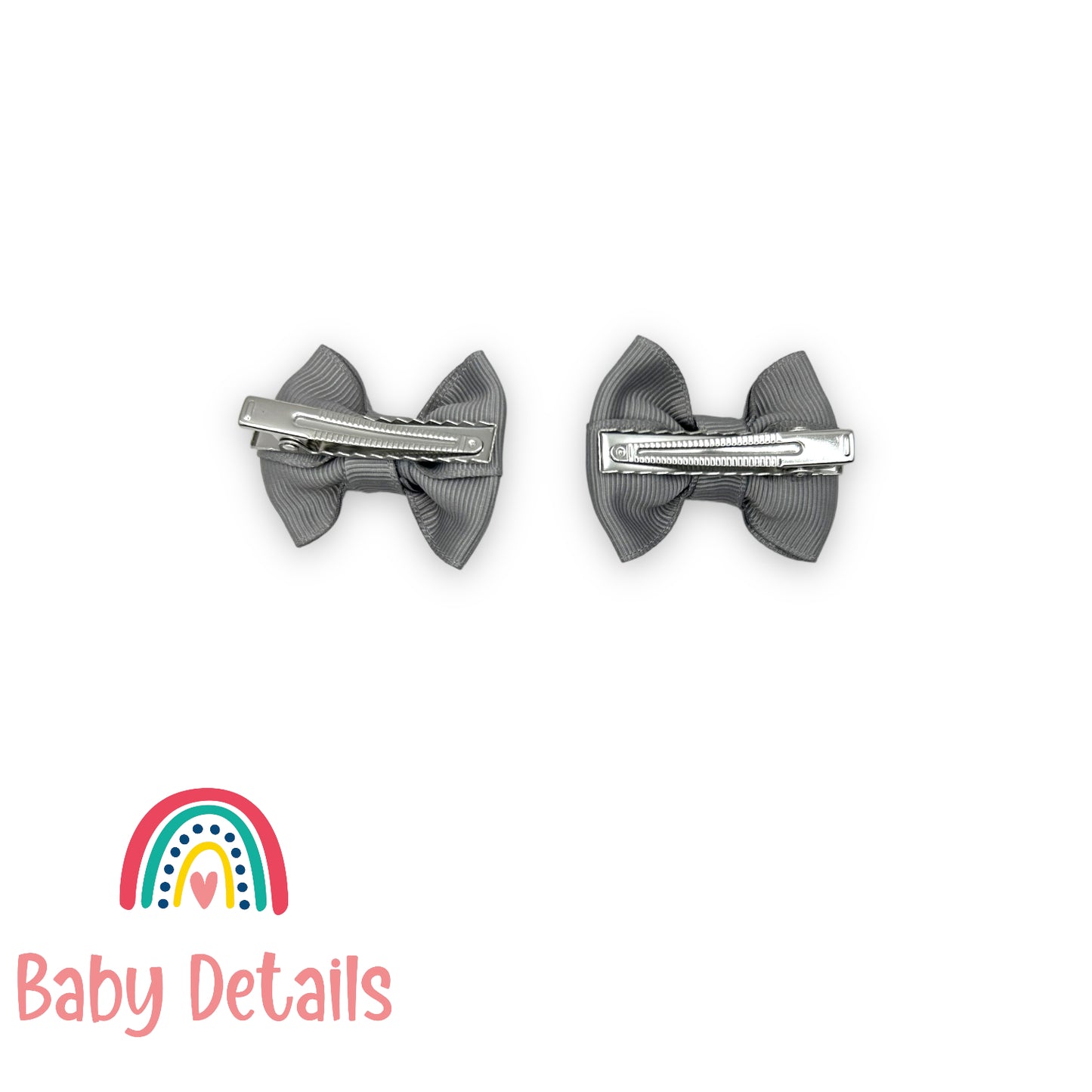 Set of 2 mini classic hair clips - Light Grey