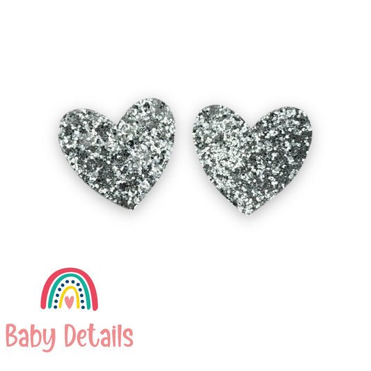 Set of 2 Heart Clips - Silver