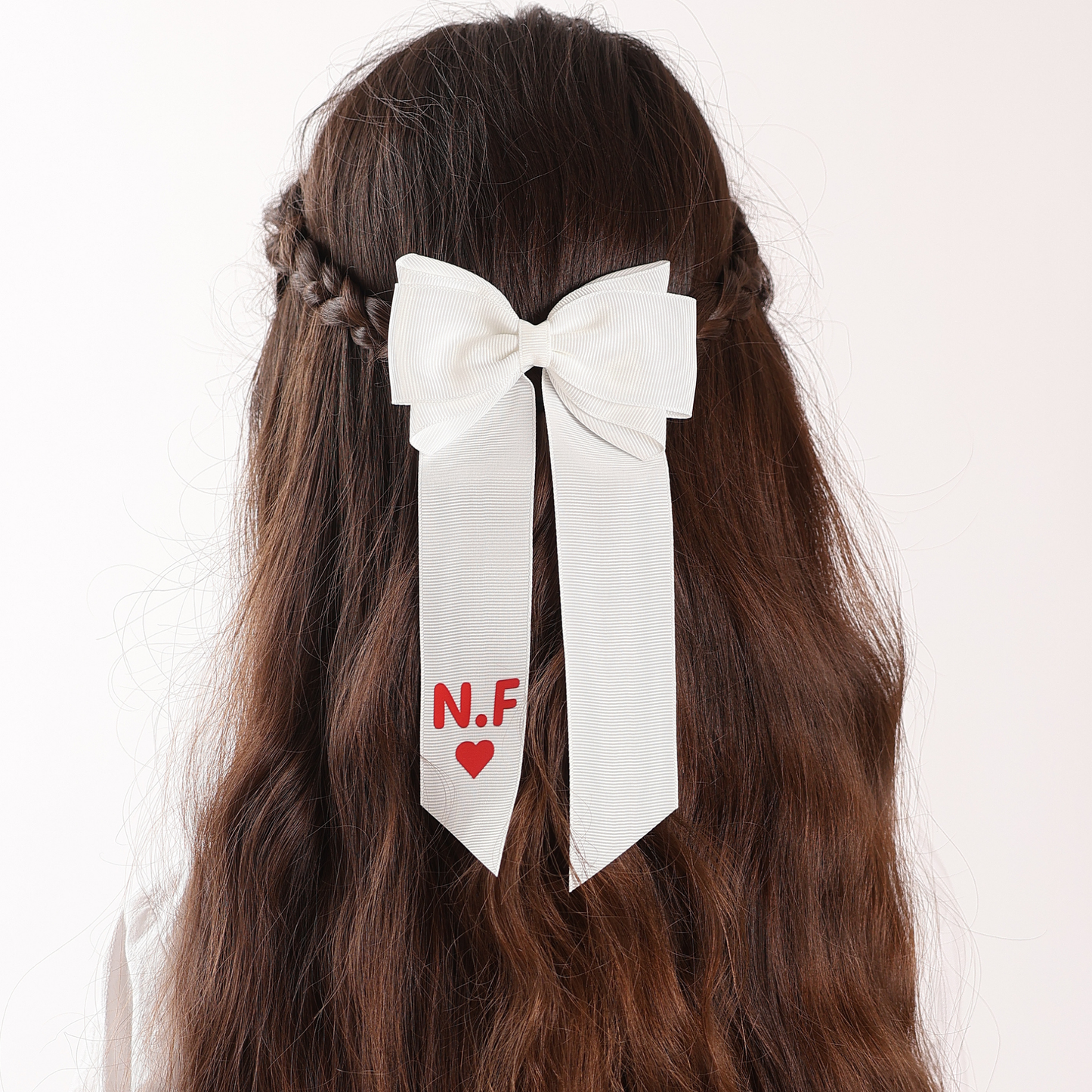 Long Double Personalized Bow - White