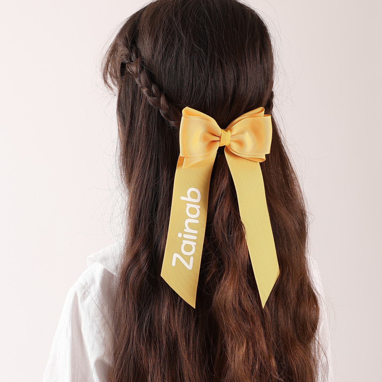Long Double Personalized Bow - Sunset Yellow