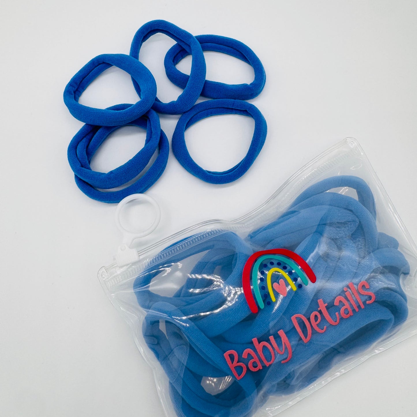 Strong Elastic Hair Ties (20 pcs) - Blue