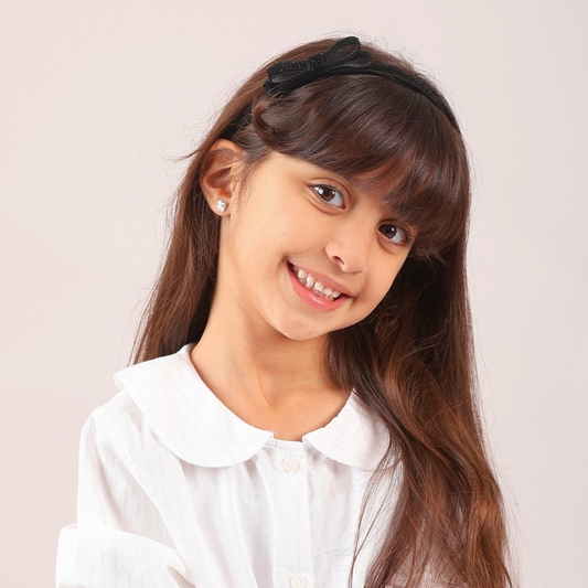 Shiny Ribbon Headband - Black