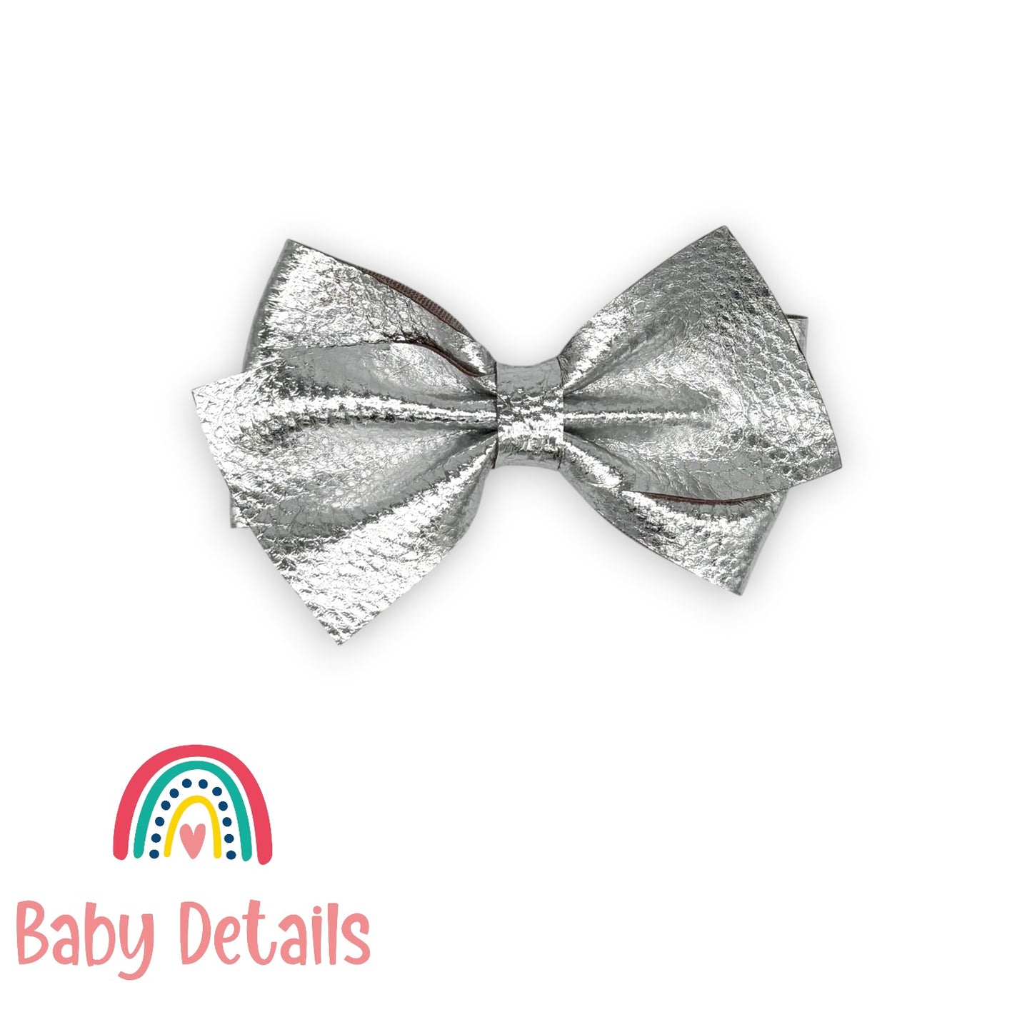 Big Leather Bow - Silver