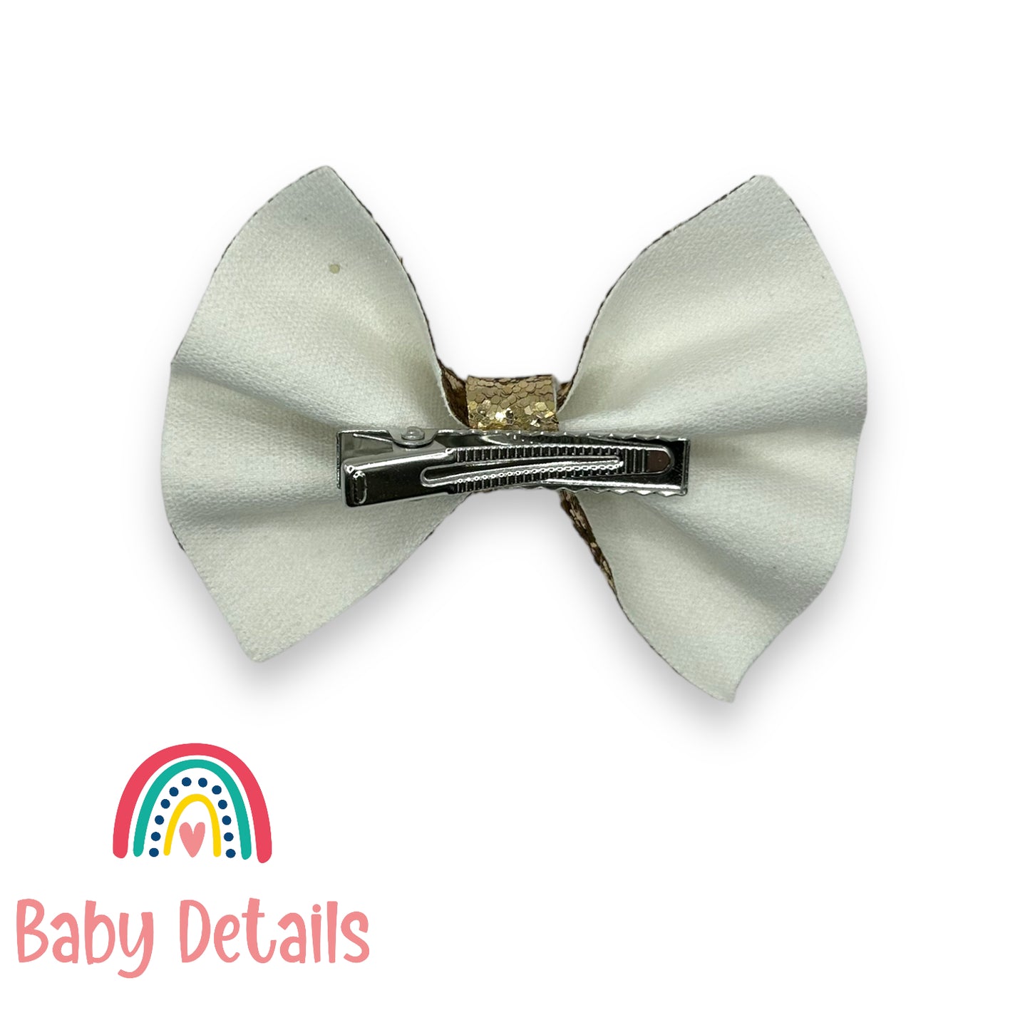 Big Bow Glitter Hair Clip - Gold