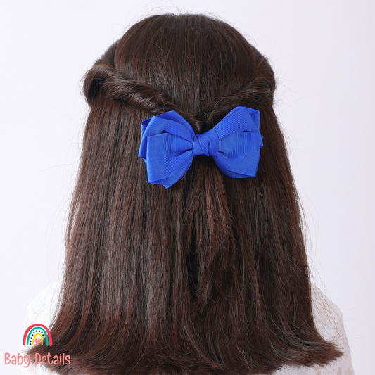 Big Bow Layers Hair Clip - Royal Blue
