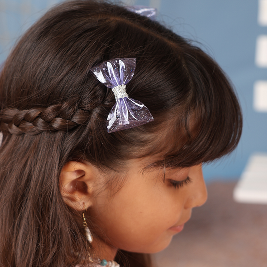 Set of 2 Mermaid Waterproof Glitter Clips - Purple