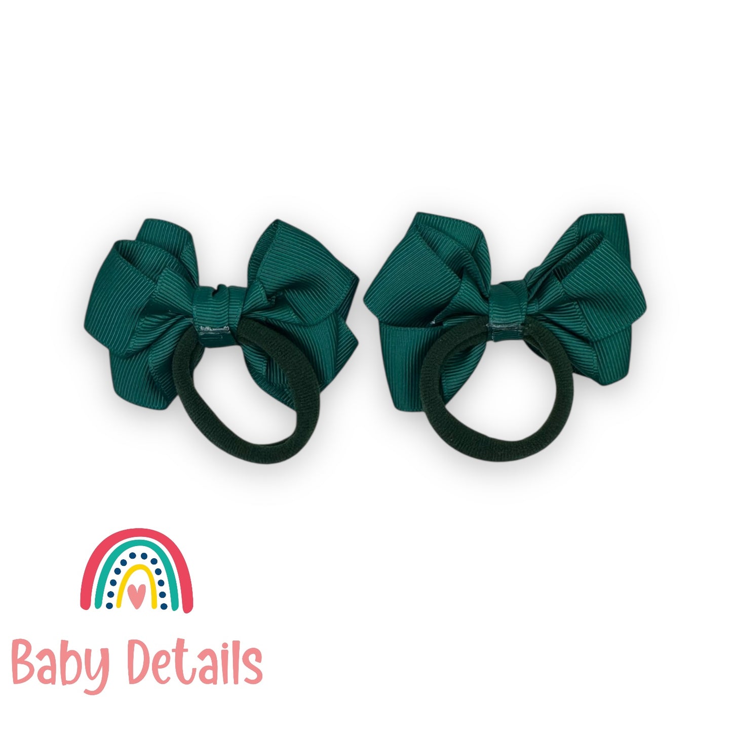 Set of 2 Layers Hair Ties - Dark Green