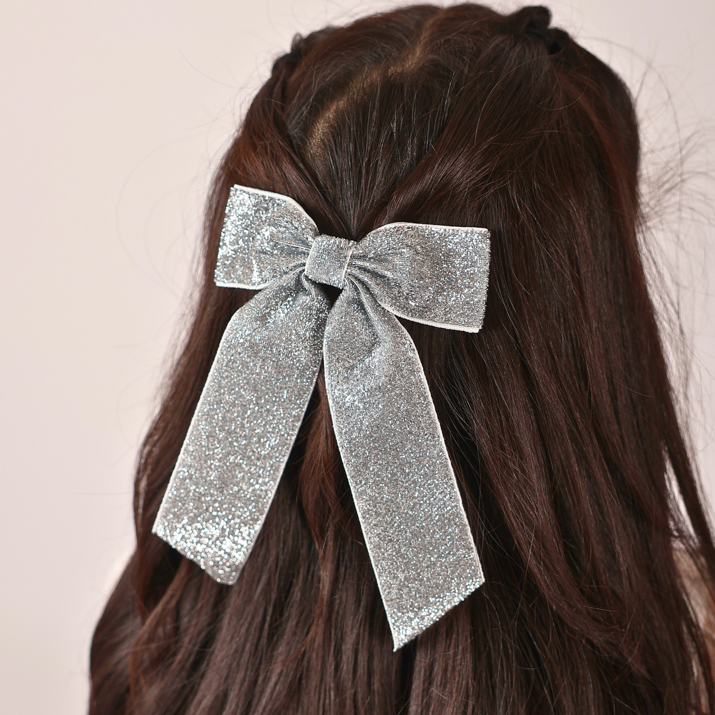 Wide Long Shiny Ribbon - Silver