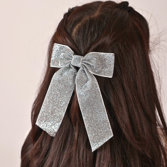 Wide Long Shiny Ribbon - Silver
