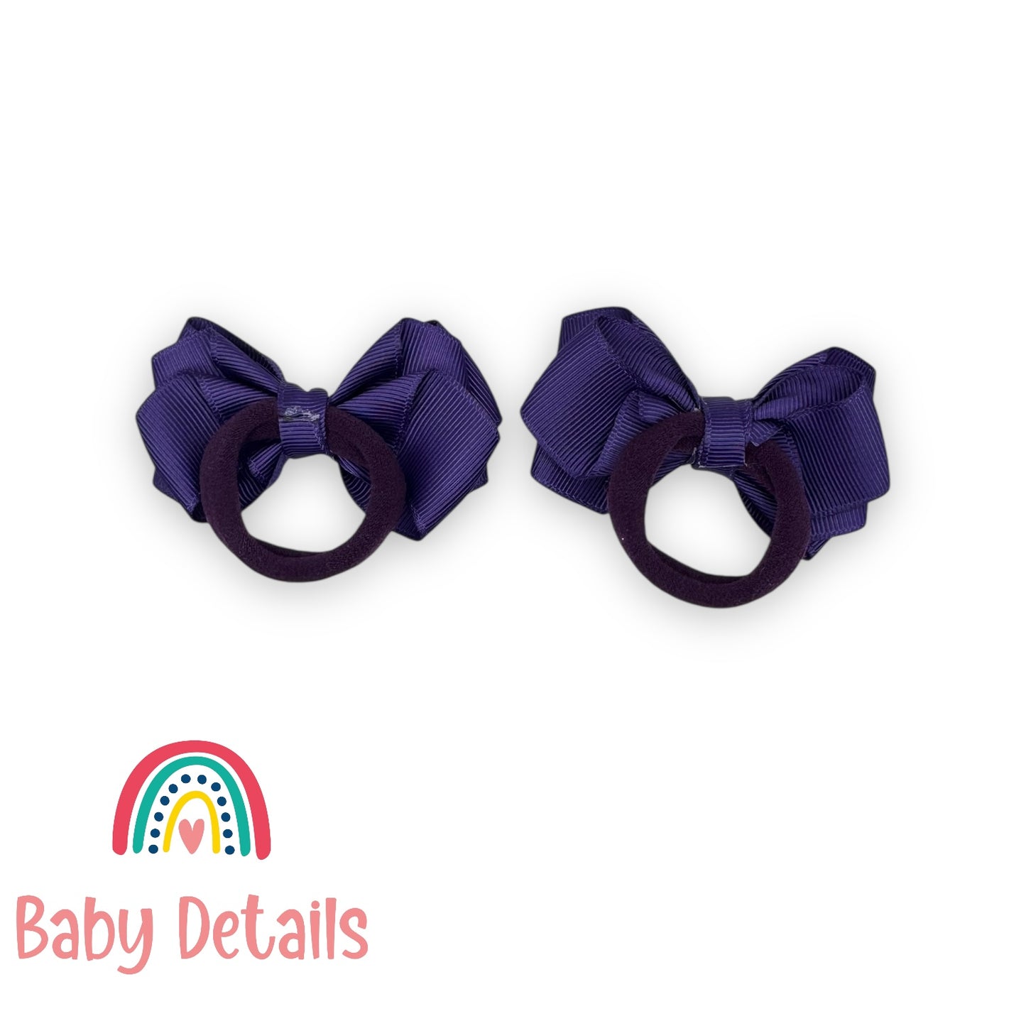 Set of 2 Layers Hair Ties - Dark Purple