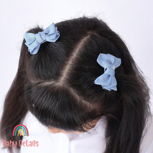 Set of 2 Mini Layers Hair Clips - Ice Blue