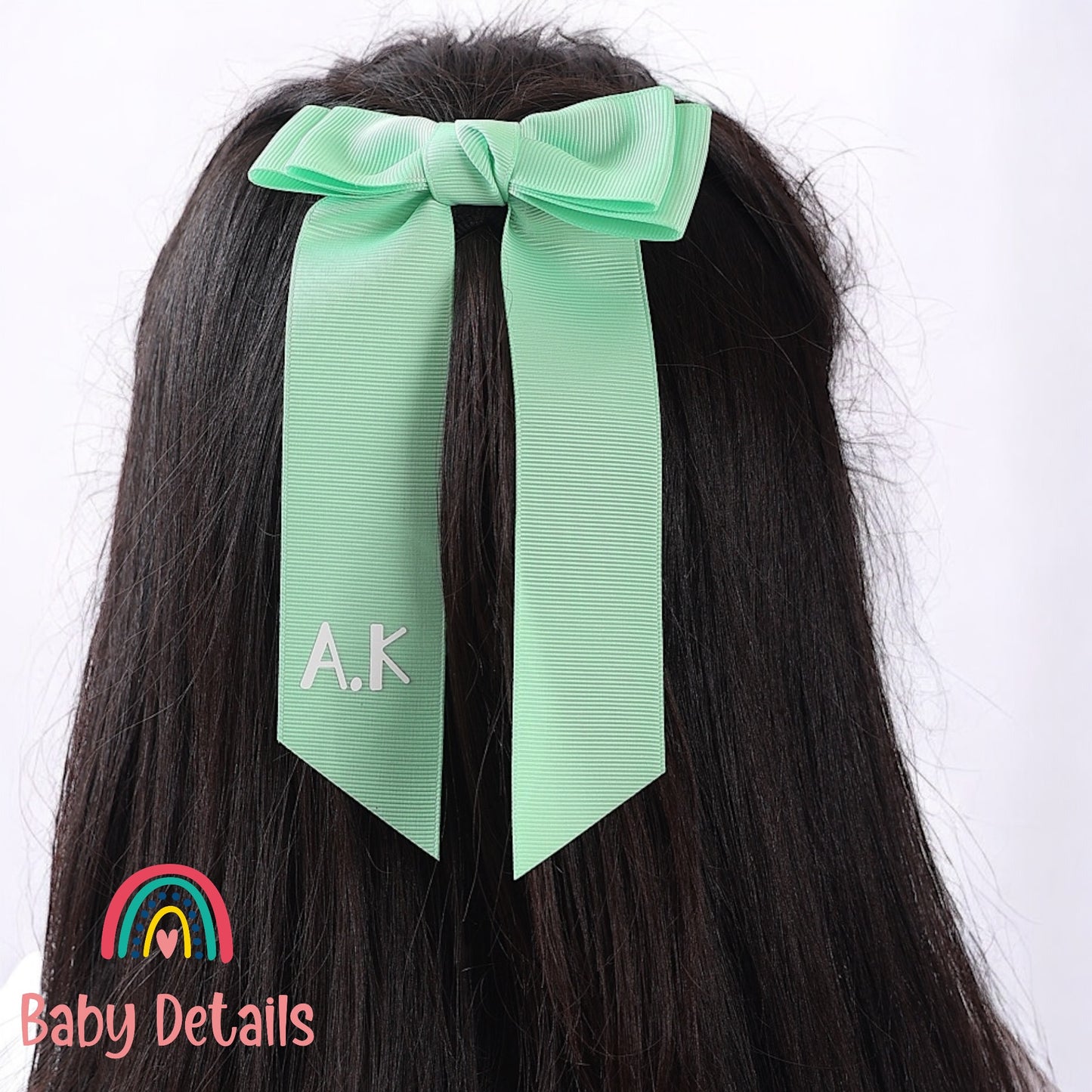 Long Simple Personalized Bow - Bright Green