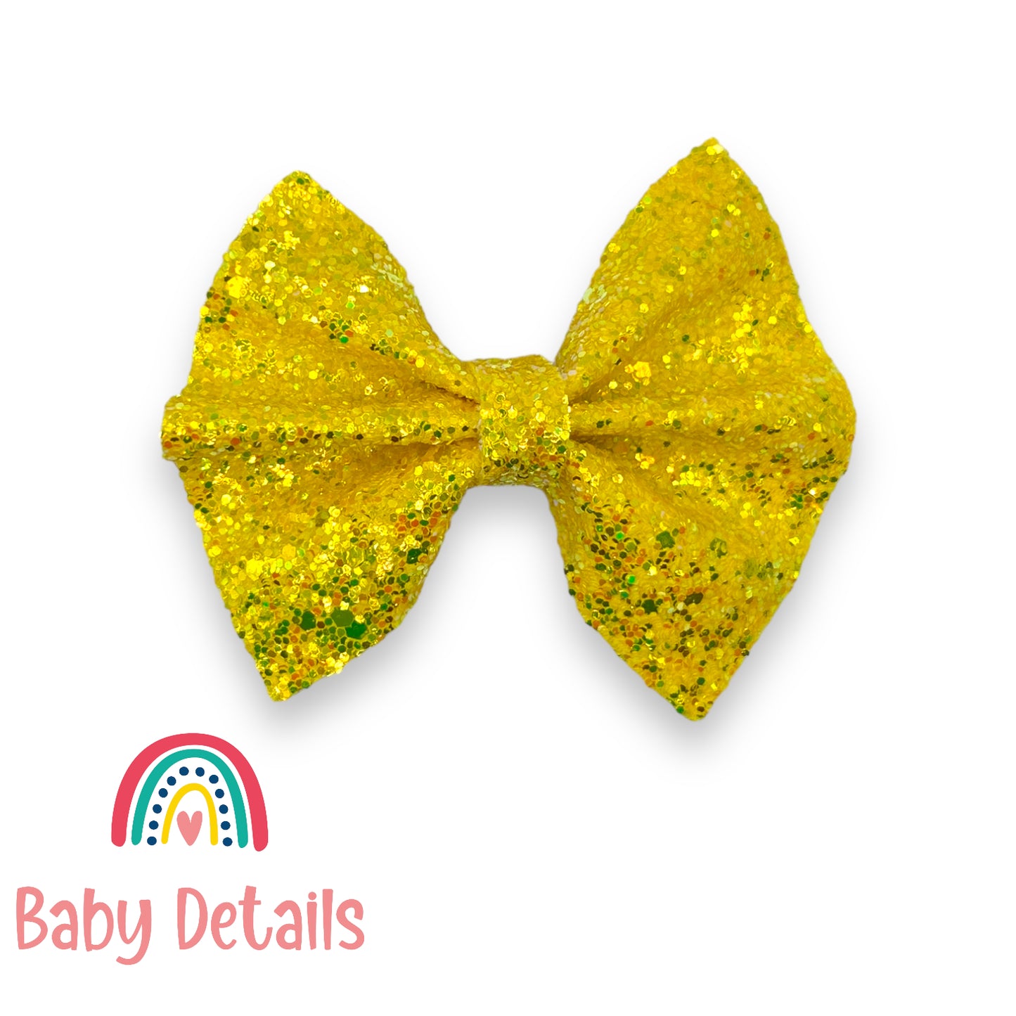 Big Bow Glitter Hair Clip - Yellow