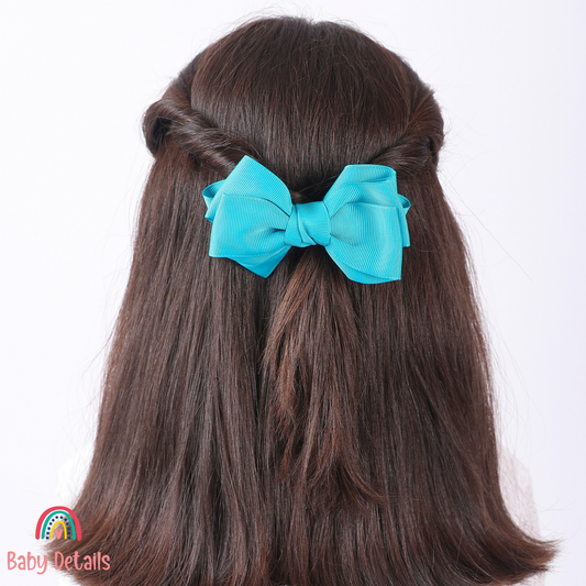 Big Bow Layers Hair Clip - Pacific Blue