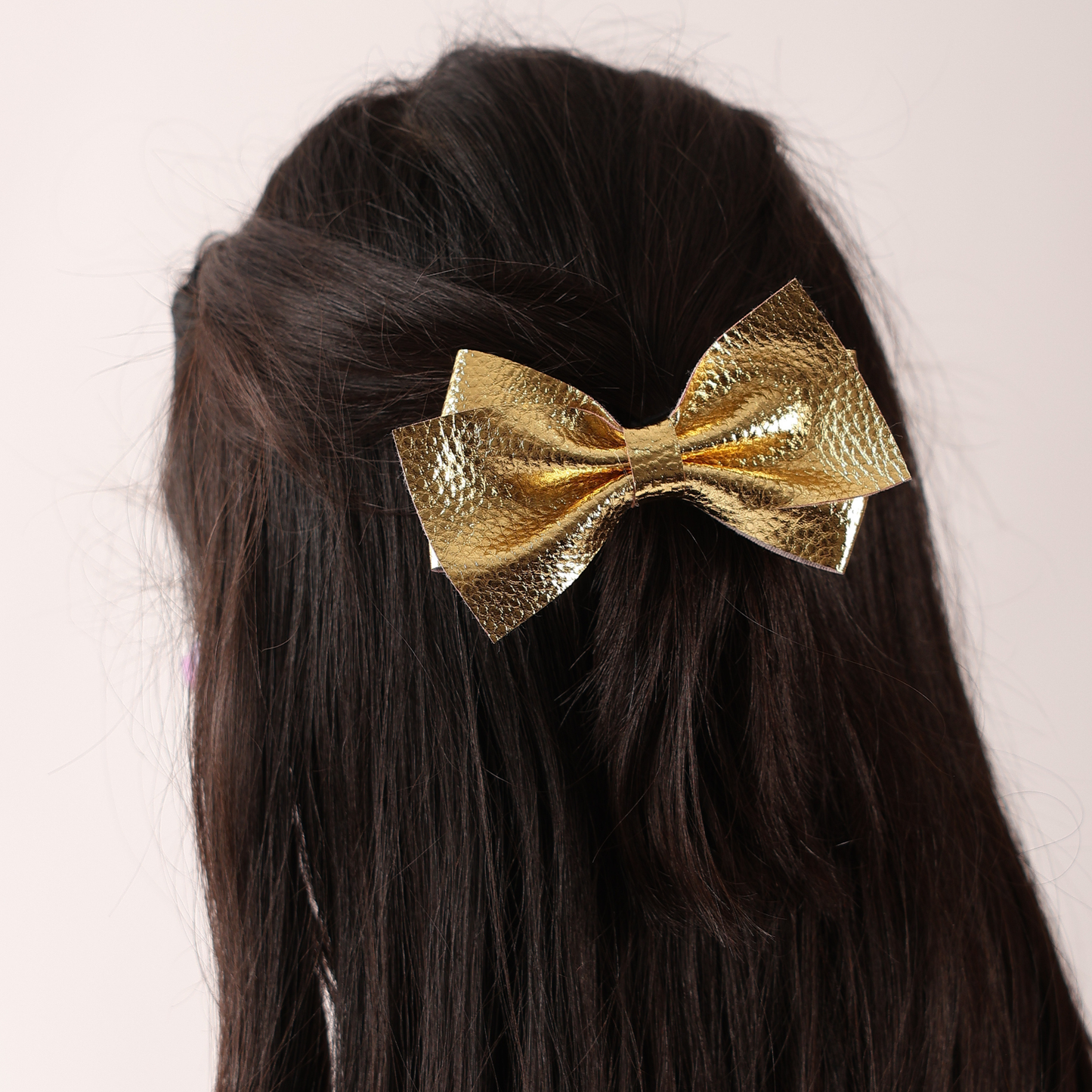Big Leather Bow - Gold