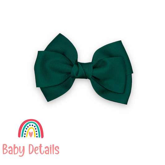 Big Classic Bow hair clip- Dark Green