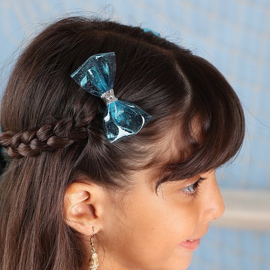 Set of 2 Mermaid Waterproof Glitter Clips - Blue