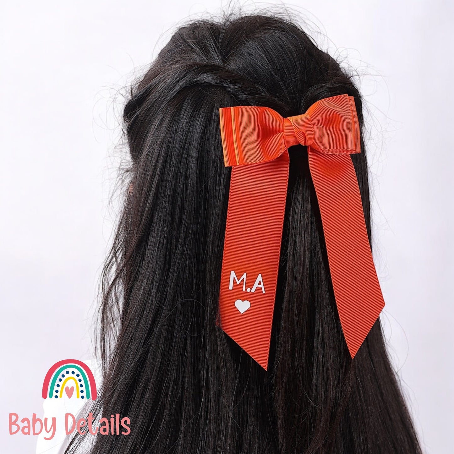 Long Simple Personalized Bow - Orange