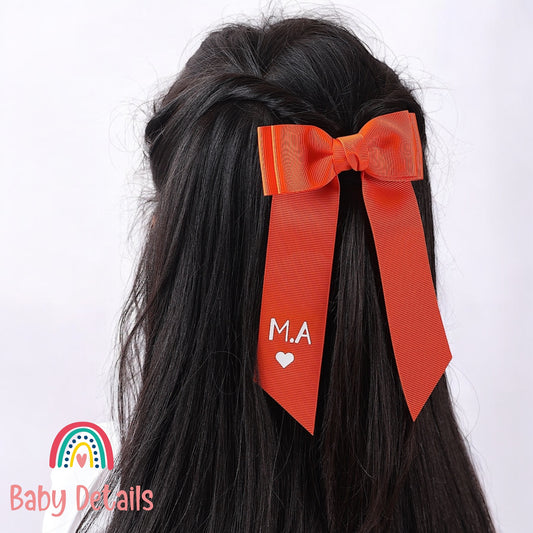 Long Simple Personalized Bow - Orange