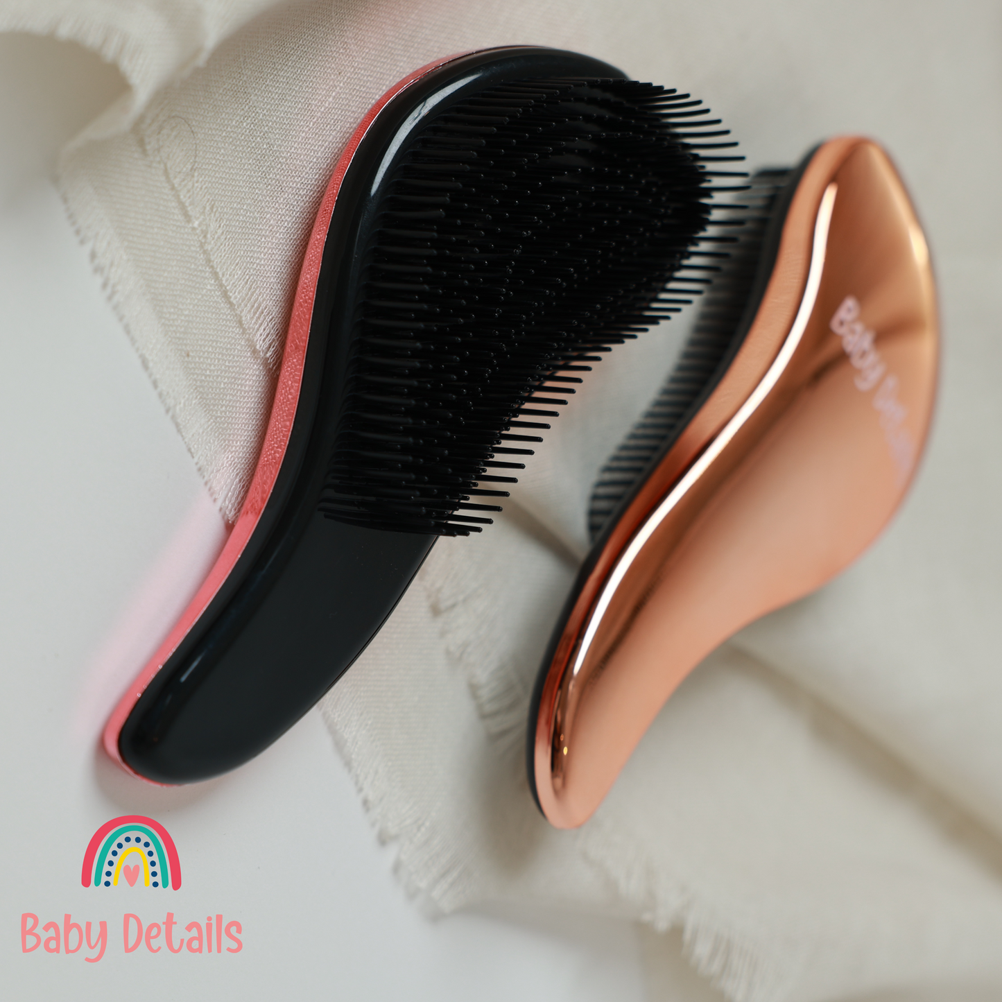 Curved Metallic Hair Brush