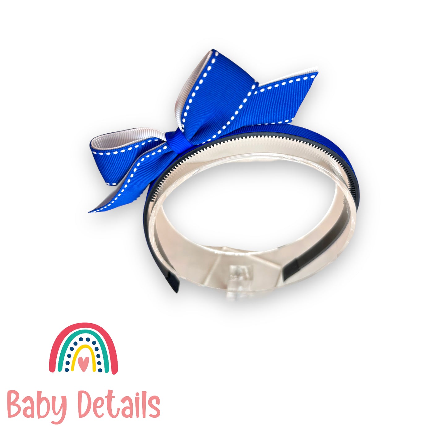 Headband with stripe bow - Royal Blue