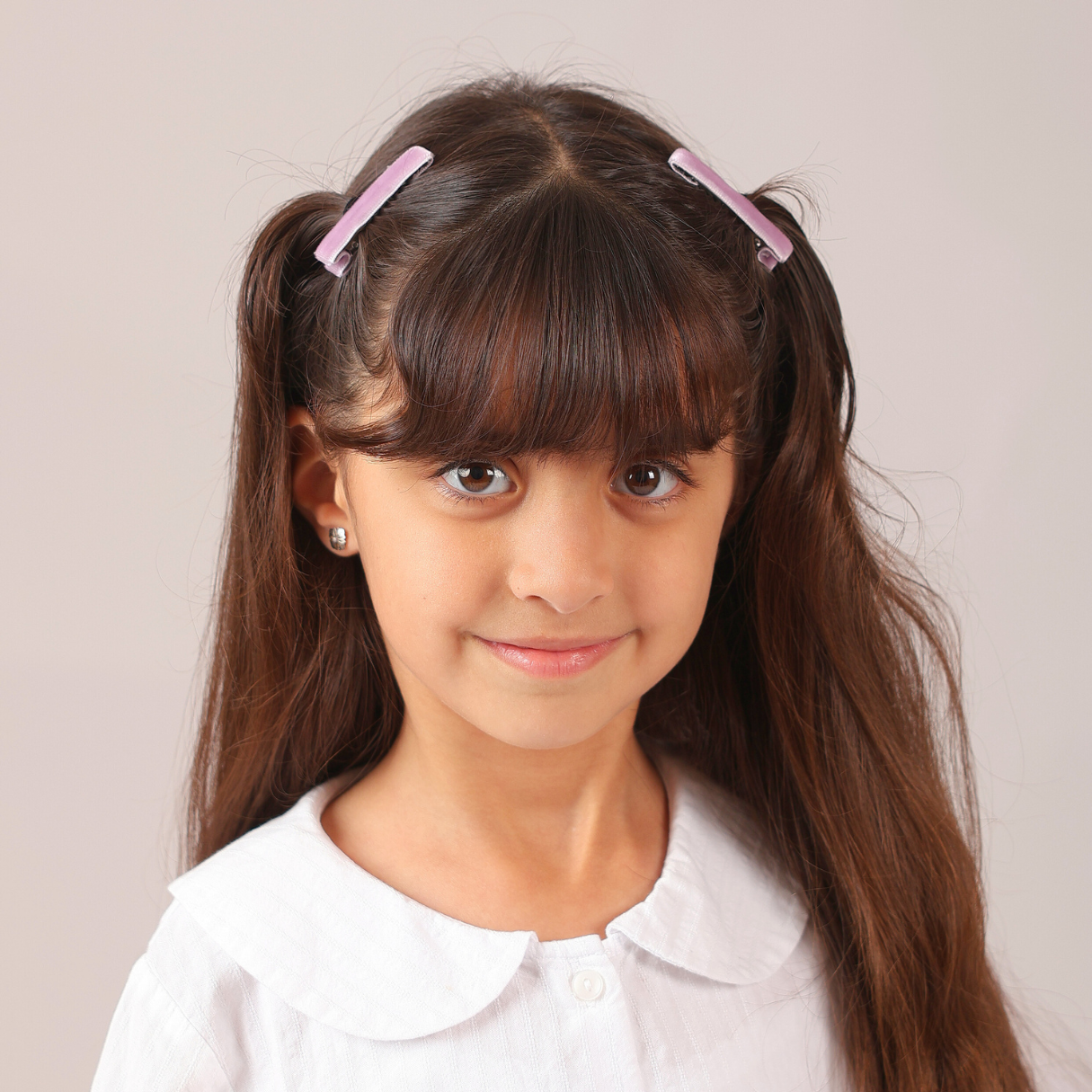 Set of 2 Velvet Hair Clips - Purple