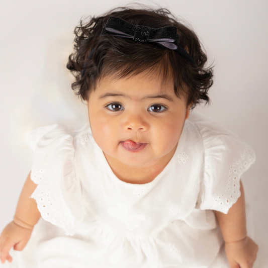 Shiny Ribbon Toddler Headband - Black