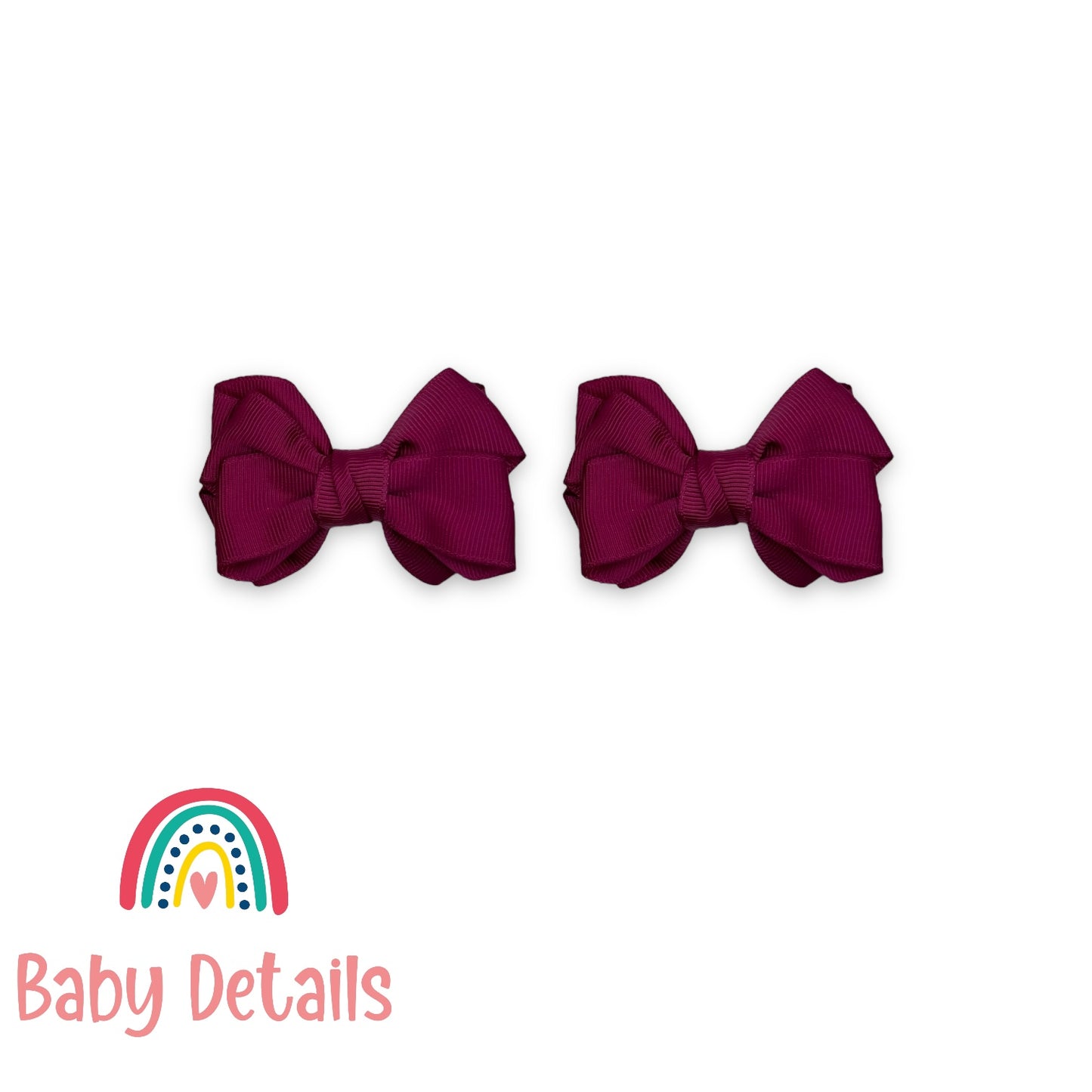 Set of 2 Layers Hair Clip - Maroon