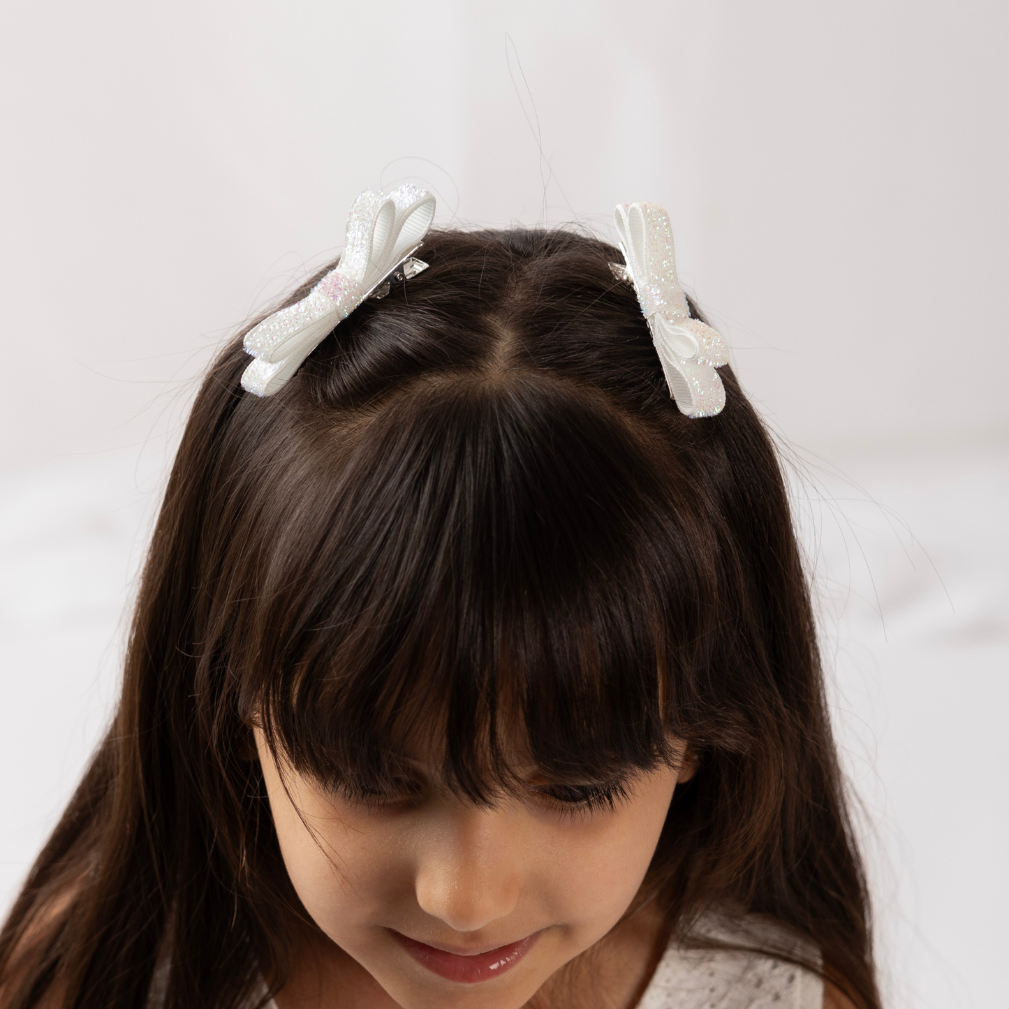 Set of 2 thin Shiny Ribbon - Pearl