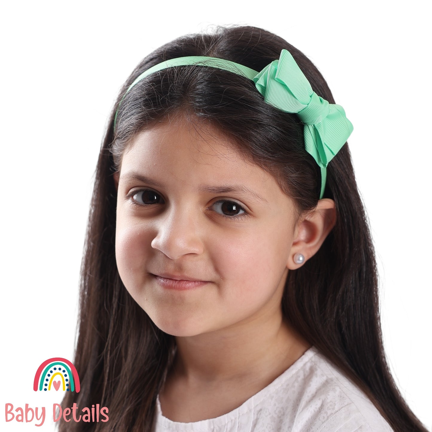 Headband with Layered Bow - Bright Green