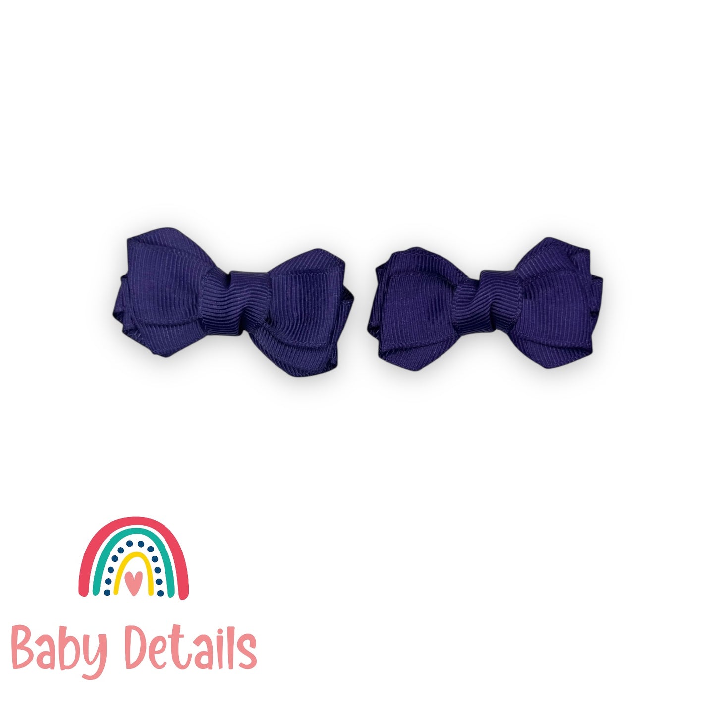 Set of 2 Mini Layers Hair Clips - Dark Purple