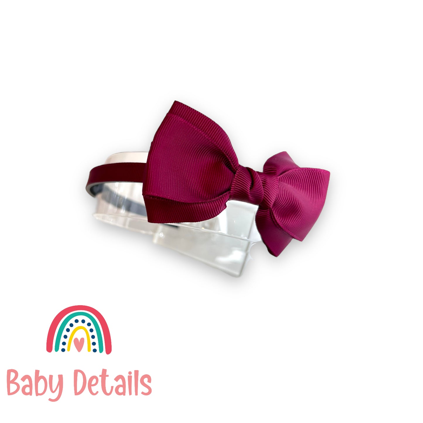 Headband with classic bow - Maroon