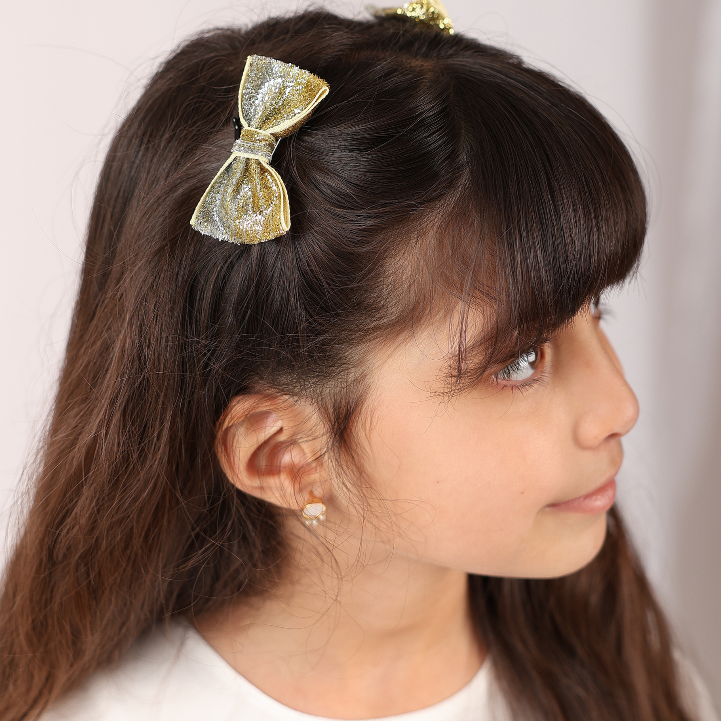 Set of 2 wide Shiny Ribbon - Shades of Silver & Gold