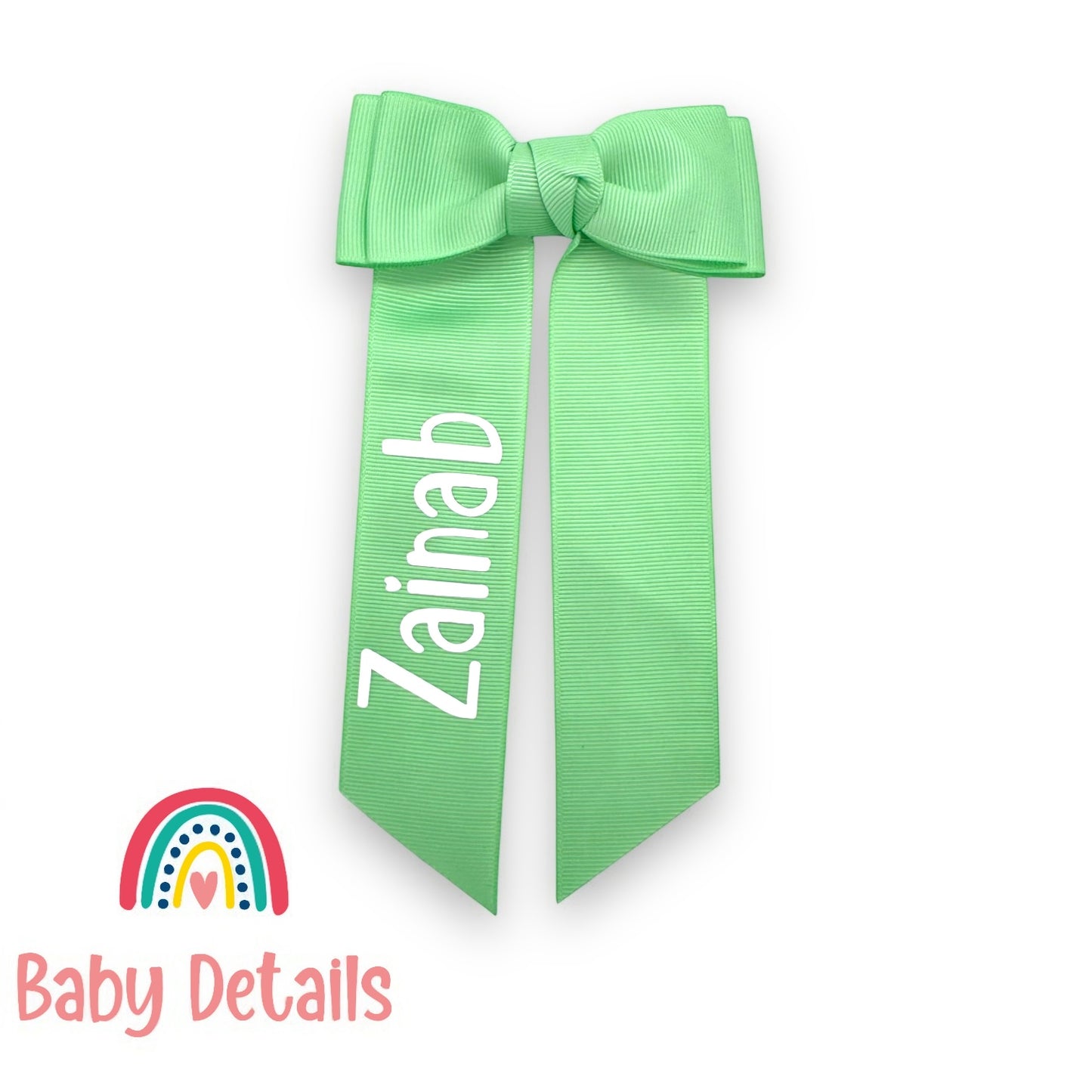 Long Simple Personalized Bow - Bright Green