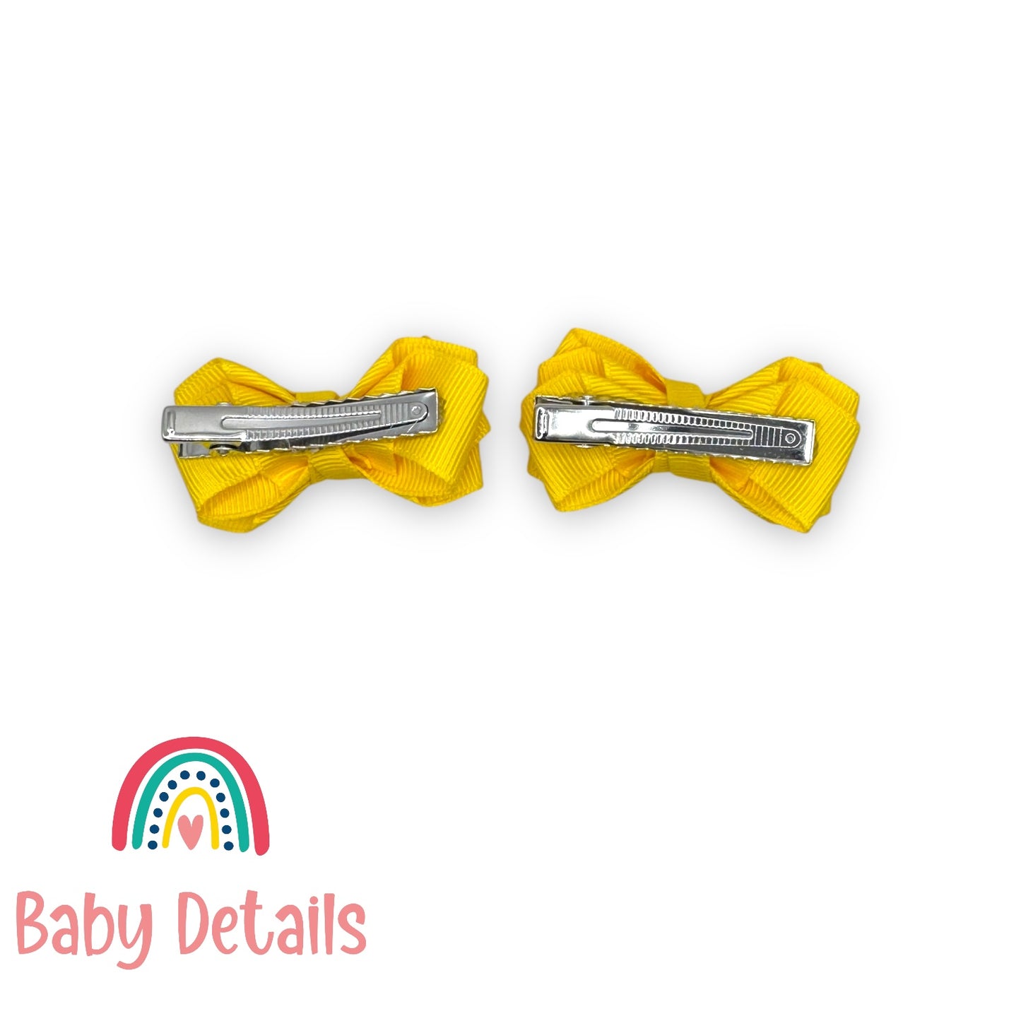Set of 2 Mini Layers Hair Clips - Yellow