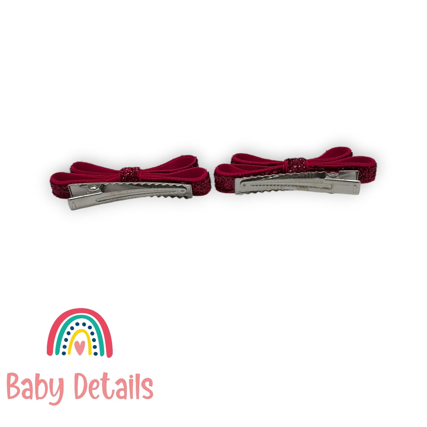 Set of 2 thin Shiny Ribbon - Fuchsia