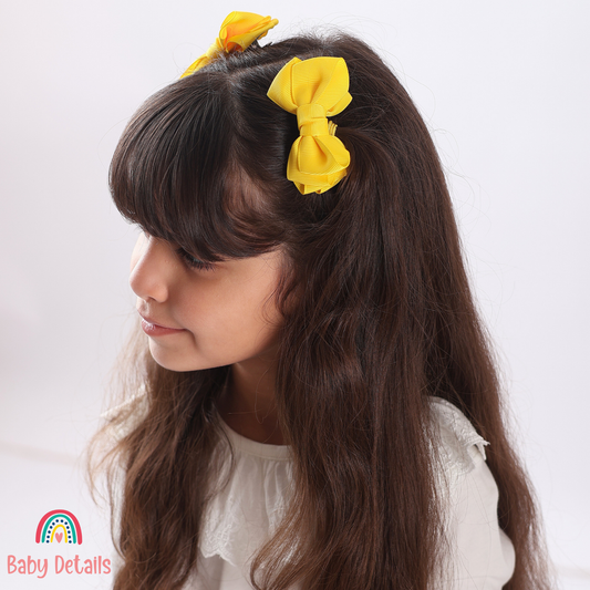 Set of 2 Layers Hair Clip - Yellow